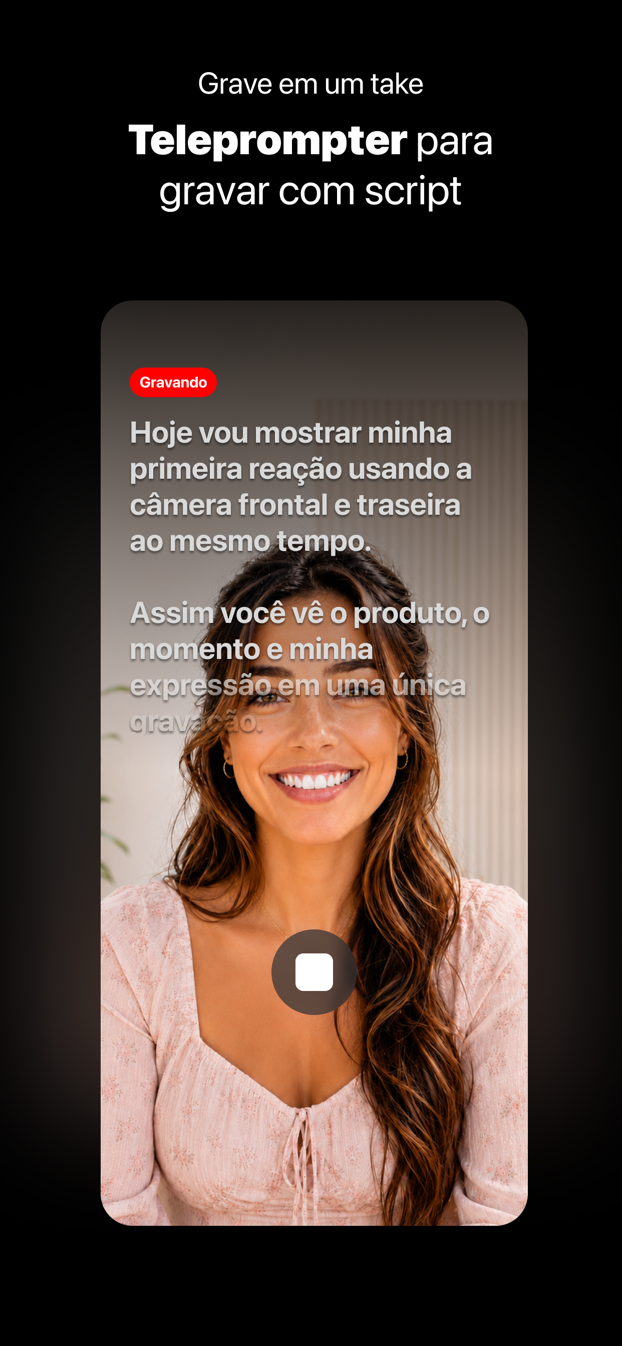 Layout Cover do DuoTake mostrando uma cena de piquenique em tela cheia com selfie de grupo em sobreposição.